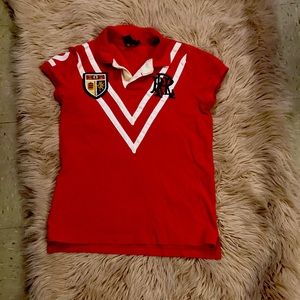 Red rugby Ralph Lauren rugby polo shirt